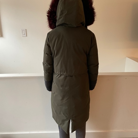 Soia&kyo Knee length green parka with pink fur - Picture 5 of 5